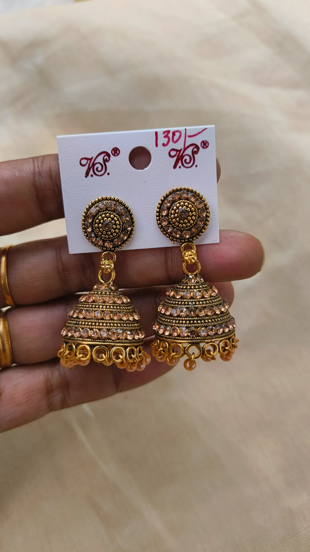 [SKU-033] Mehandi Stone Jhumka [SKU-033]