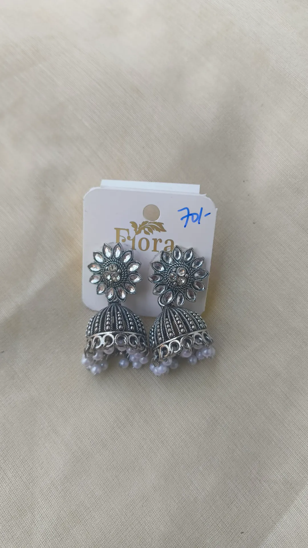 [SKU-041] Silver stone jhumka Casual